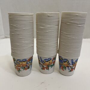 150 Vintage Dixie 3 Oz Bathroom Cups Bluebird And Flowers Design